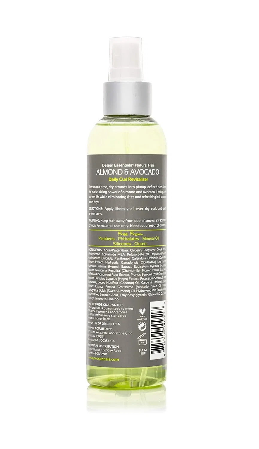 Ежедневный активатор локонов Design Essentials Natural Almond & Avocado Daily Curl Revitaliser 8 унций Design Essentials — фото 3