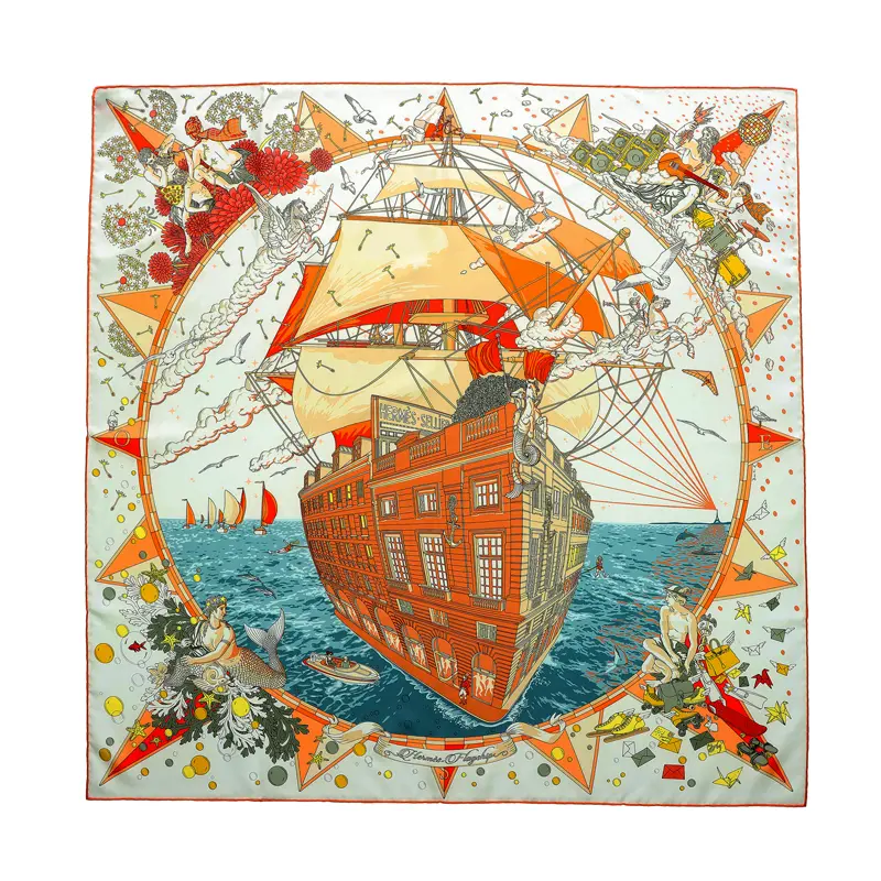 

Шёлковый платок HERMES Мультиколор