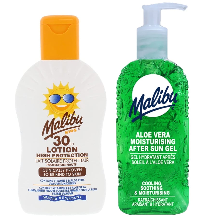

Защитный бальзам Malibu Baby SPF30 200 мл + Гель после загара с алоэ 200 мл