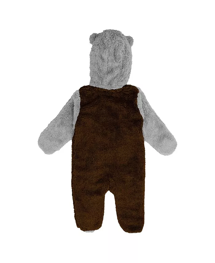 Коричневый флисовый спальный комбинезон Cleveland Browns Game Nap для мальчиков и девочек с застежкой-молнией на всю длину Outerstuff — фото 2