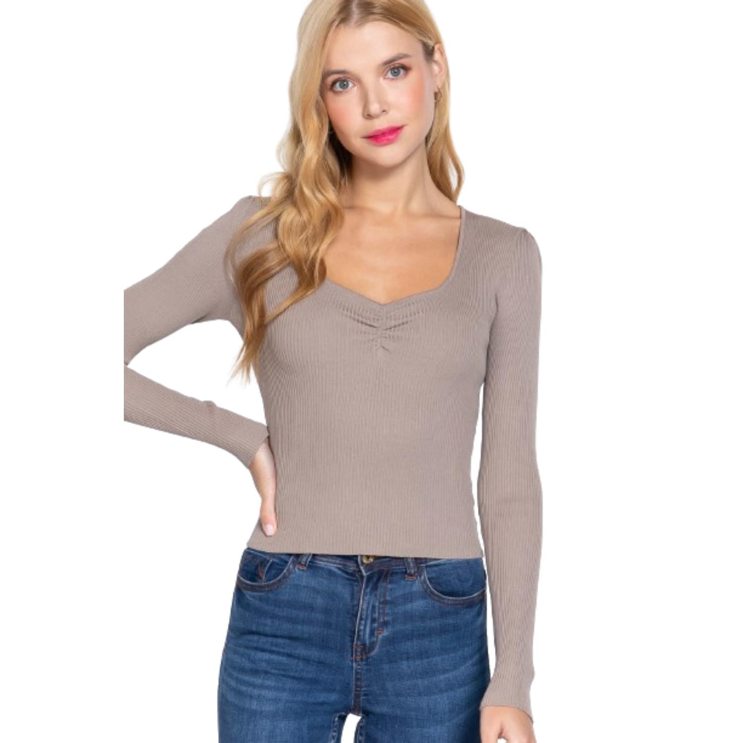 

Свитер с гофрированным воротником-свитшотом FASHNZFAB, цвет mushroom