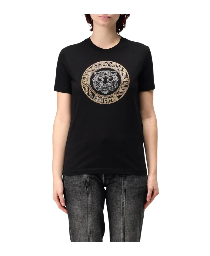 

Футболка с графическим принтом в виде головы тигра Just Cavalli, черный