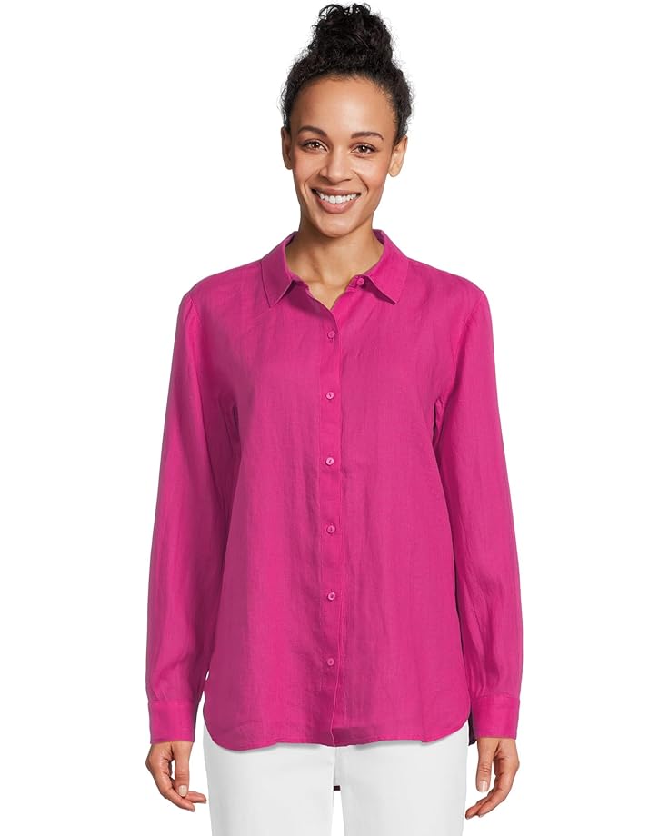 

Рубашка Eileen Fisher Classic Collar Long Shirt, цвет Fuschia