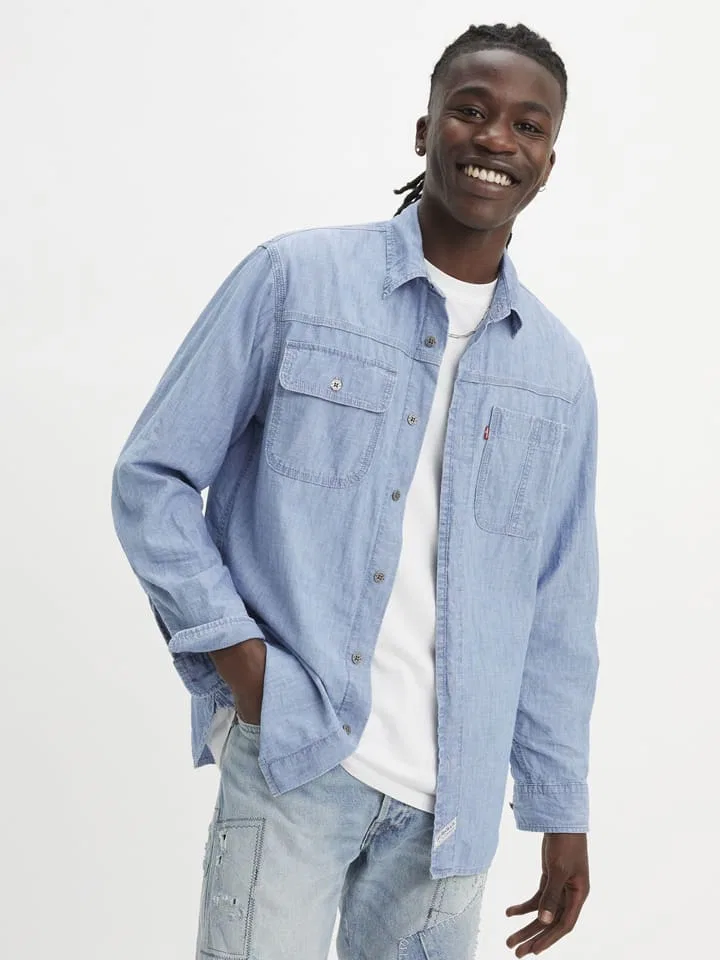 Рубашка джинсовая свободного кроя Levis, голубой — фото 4