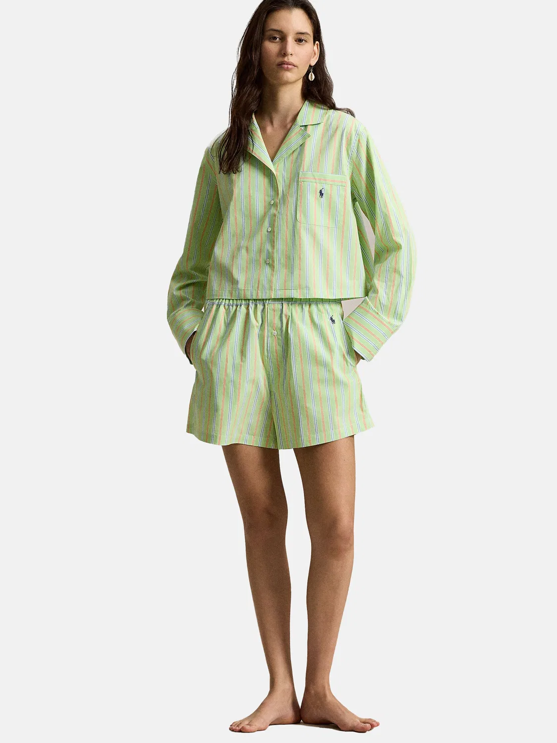 Пижама 'Рубашечная полоска' Polo Ralph Lauren, Light Yellow/Light Green — фото 4