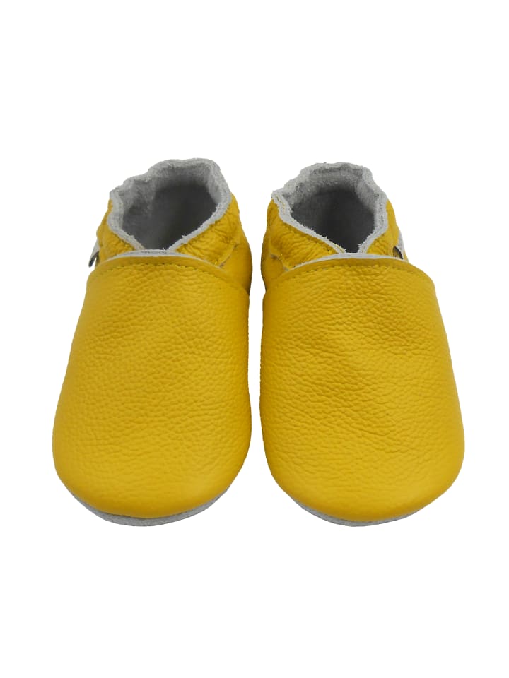 

Bemesu Детские кожаные прогулочные туфли, удобные, с нескользящей подошвой - желтые