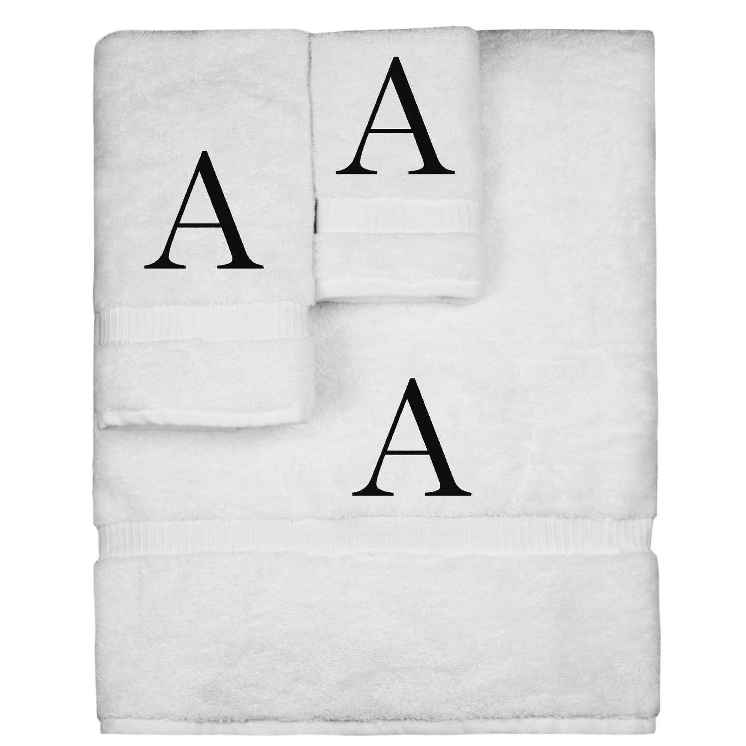 

Банное полотенце с монограммой Bare Cotton 3 шт, черный/белый