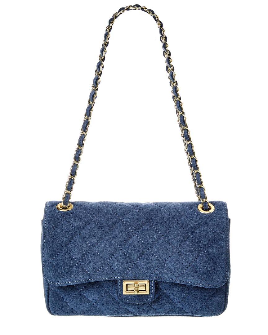 

Стеганая замшевая сумка через плечо Isabella Rossetti Maeve, синий