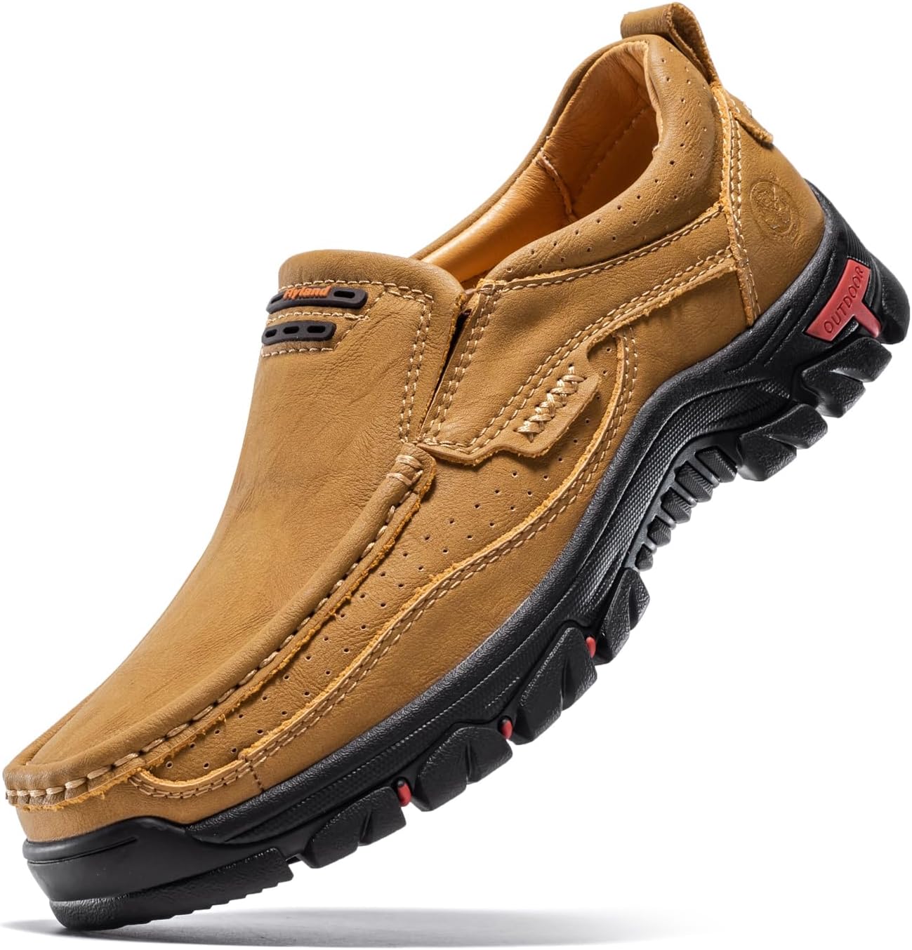 

Мужские модные лоферы FLYLAND Basic 1.0, винтажные классические кожаные ботильоны ручной работы, ботинки-чукка, повседневная обувь для работы и офиса, обувь для вождения, золотой