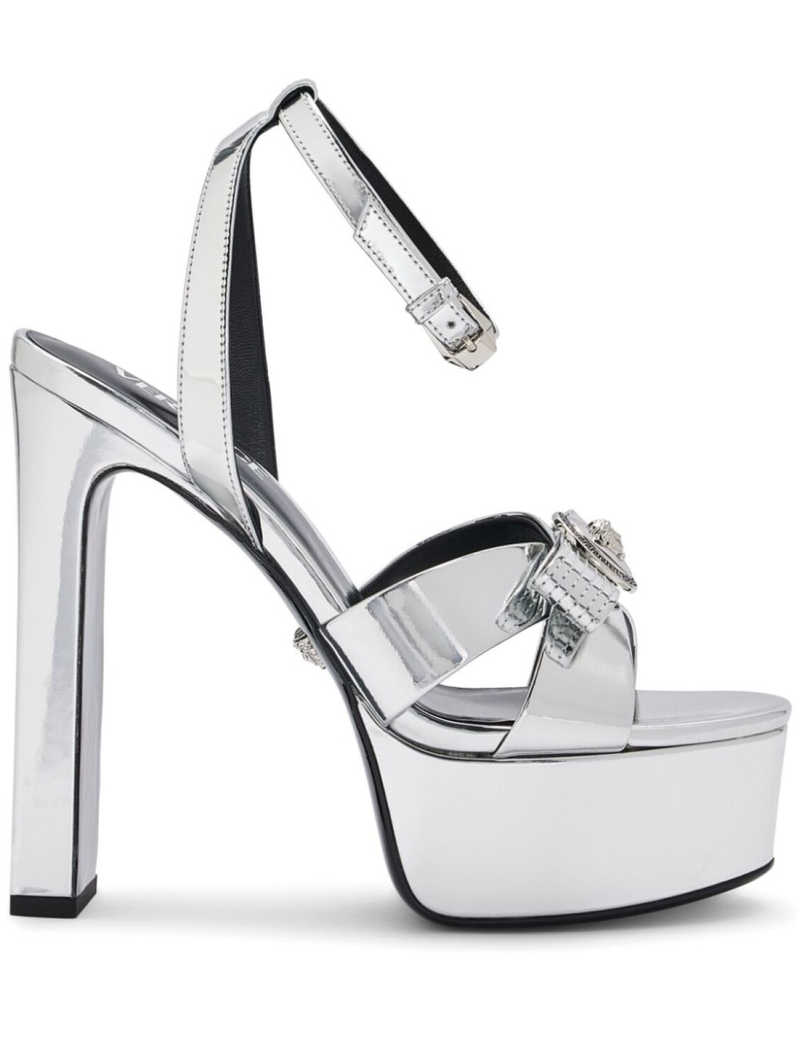 Сандалии Versace 140 мм Gianni Ribbon, серый