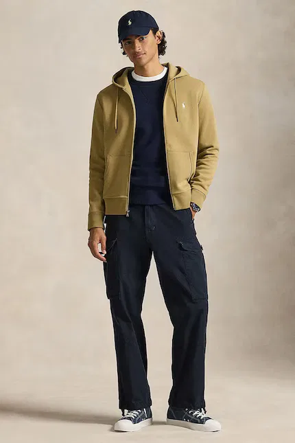 Толстовка на молнии с капюшоном хлопковая Polo Ralph Lauren, зеленый — фото 3