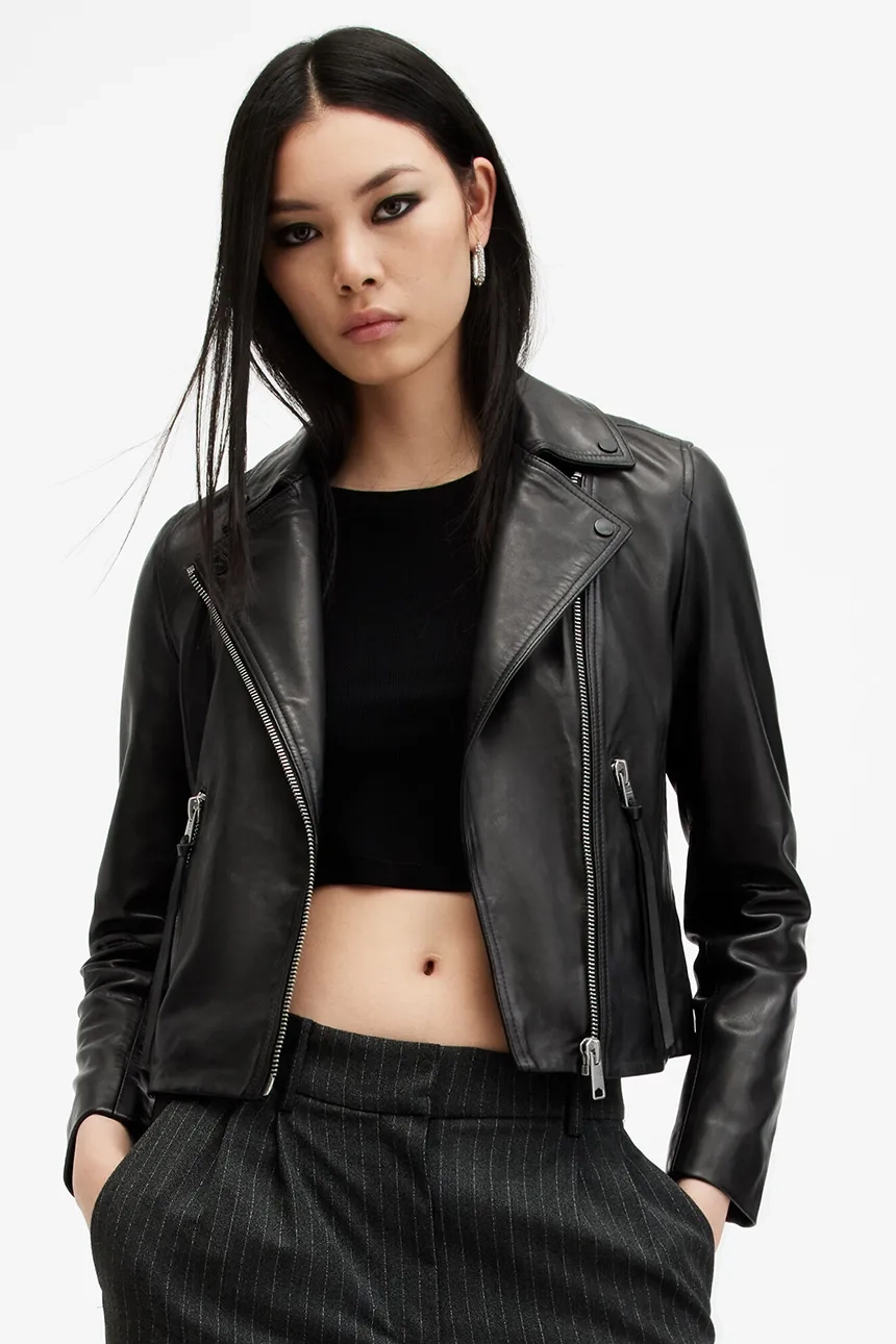 

ДАЛБИ кожаная куртка AllSaints, черный