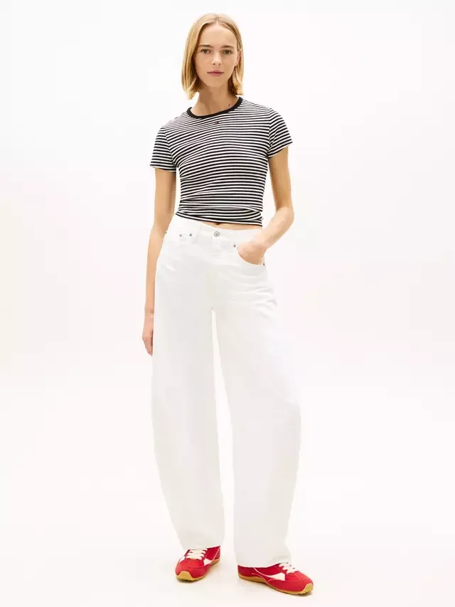 Джинсы Tommy Jeans Ella Barrel Leg, белые Tommy Hilfiger — фото 3