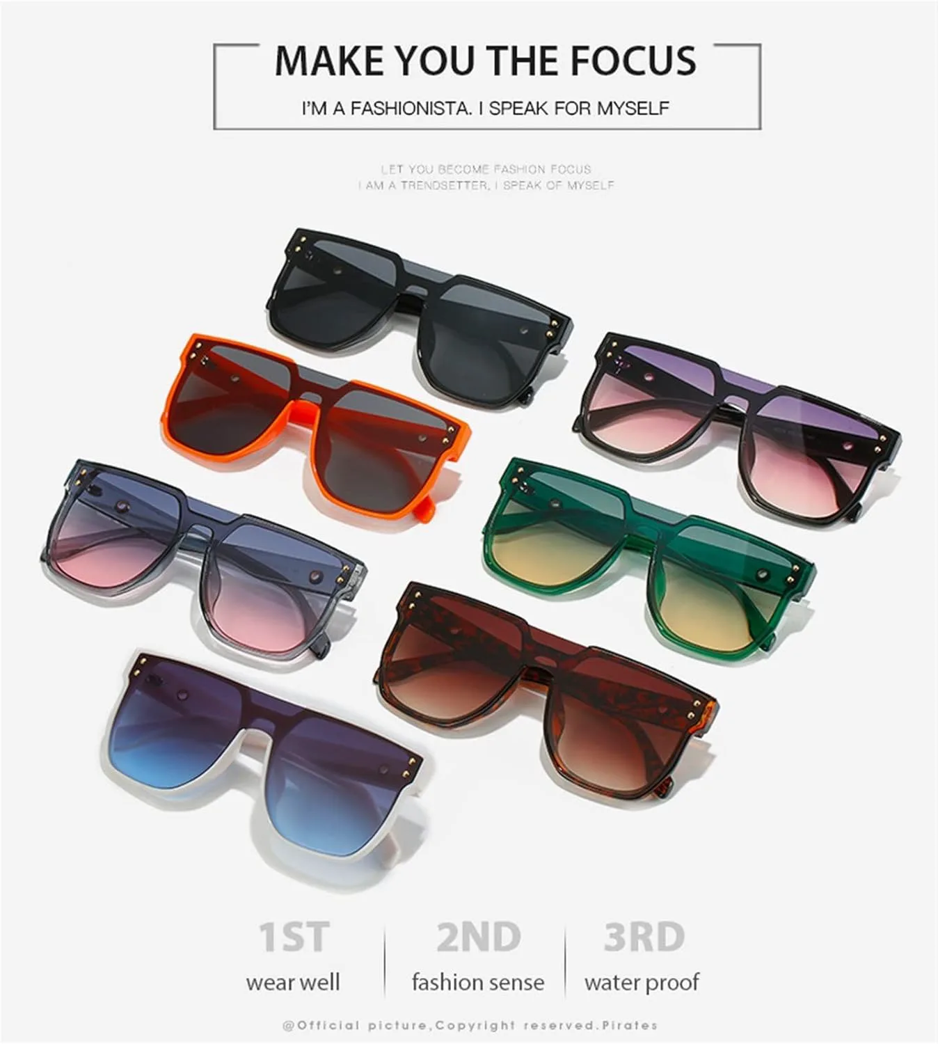 

Модные солнцезащитные очки в крупной оправе в стиле хип-хоп для мужчин и женщин, 2027 год, для отдыха на природе и пляже (Цвет: D, Размер: Средний) MTZJH, F