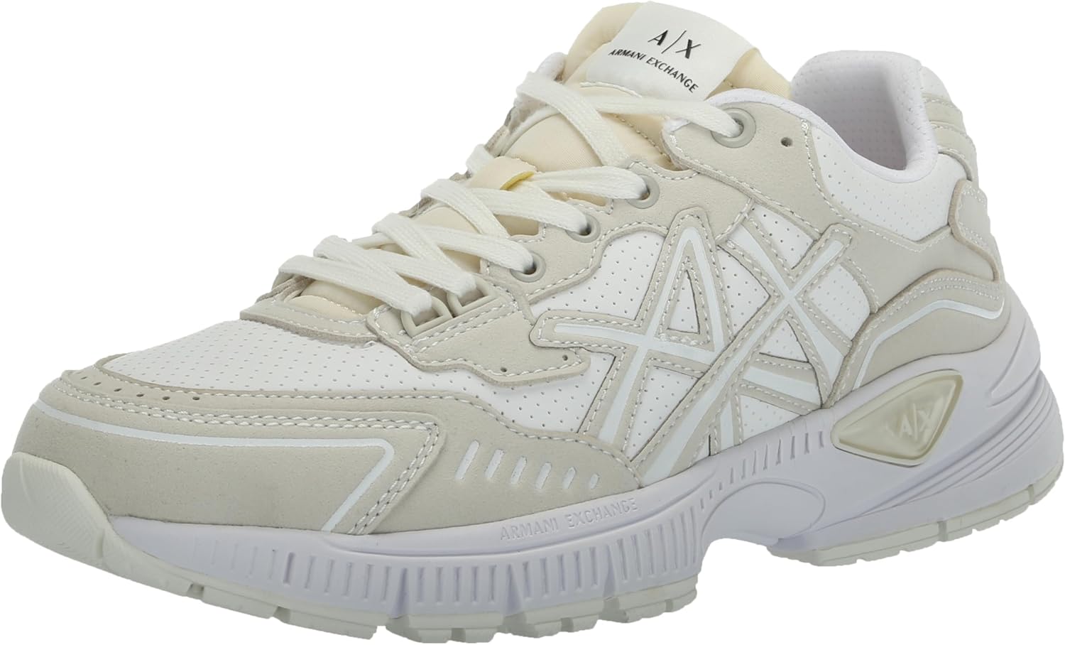 

Мужские кроссовки Armani Exchange с массивной подошвой и шнуровкой с логотипом, слоновая кость