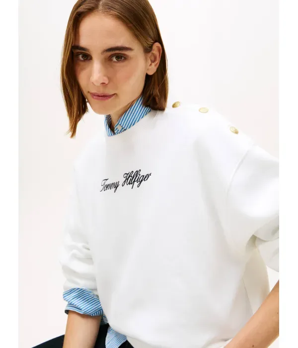 Толстовка relaxed fit Tommy Hilfiger, экрю — фото 4