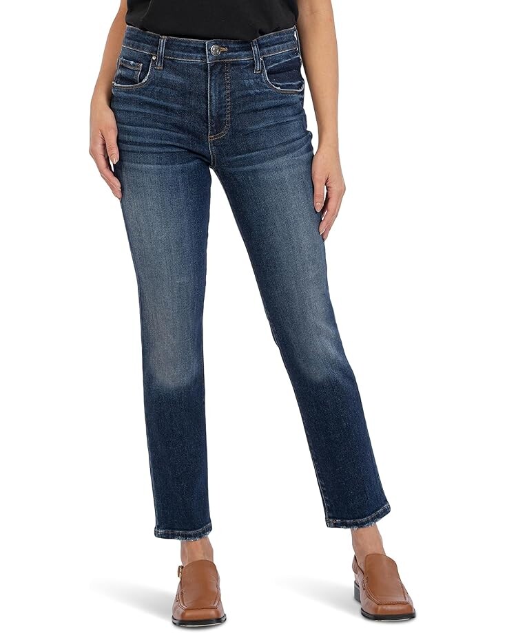 

Джинсы KUT from the Kloth Petite Reese High-Rise Fab Ab Ankle Straight Regular Hem, цвет Enchantment