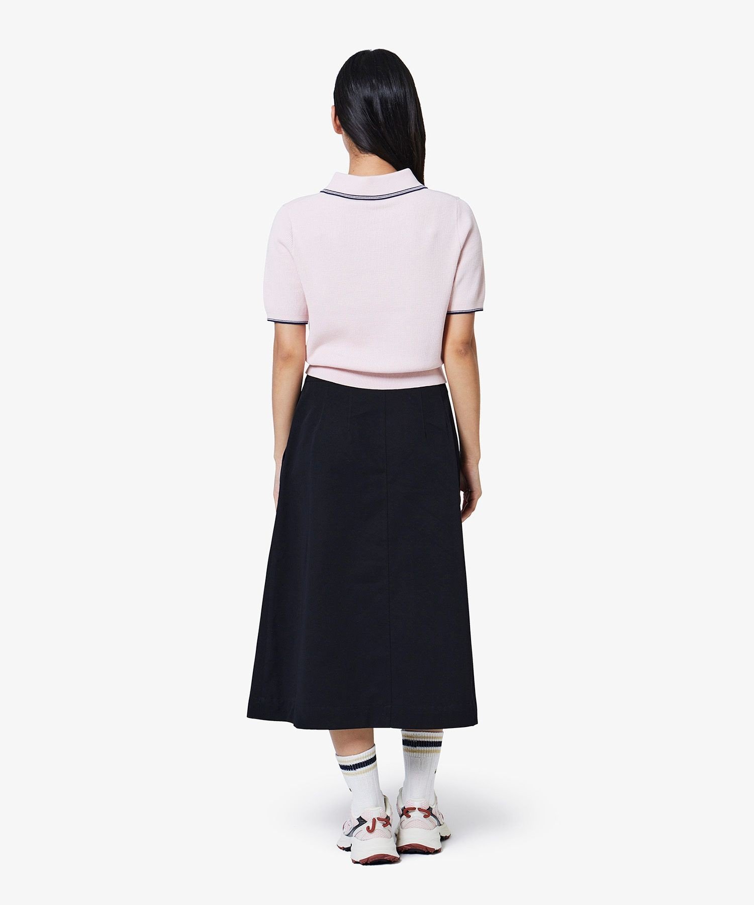 Плиссированная юбка миди LACOSTE, классический крой, черный — фото 2