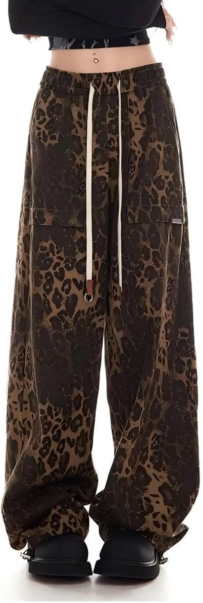 

Женские джинсы Casual Wide Leg с леопардовым принтом WROLEM