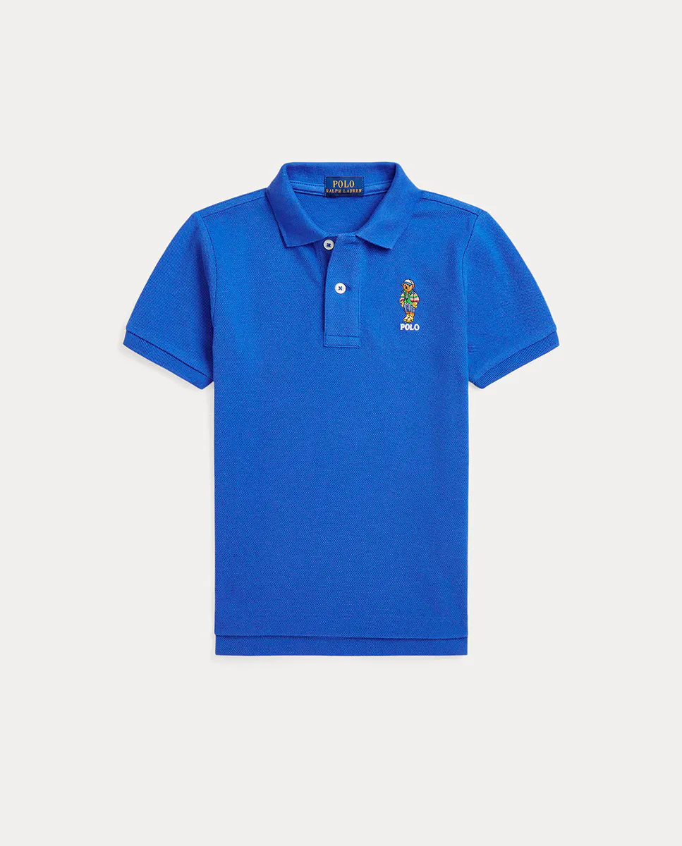 

Хлопковая рубашка поло для мальчиков с медведем Полор Polo Ralph Lauren, синий