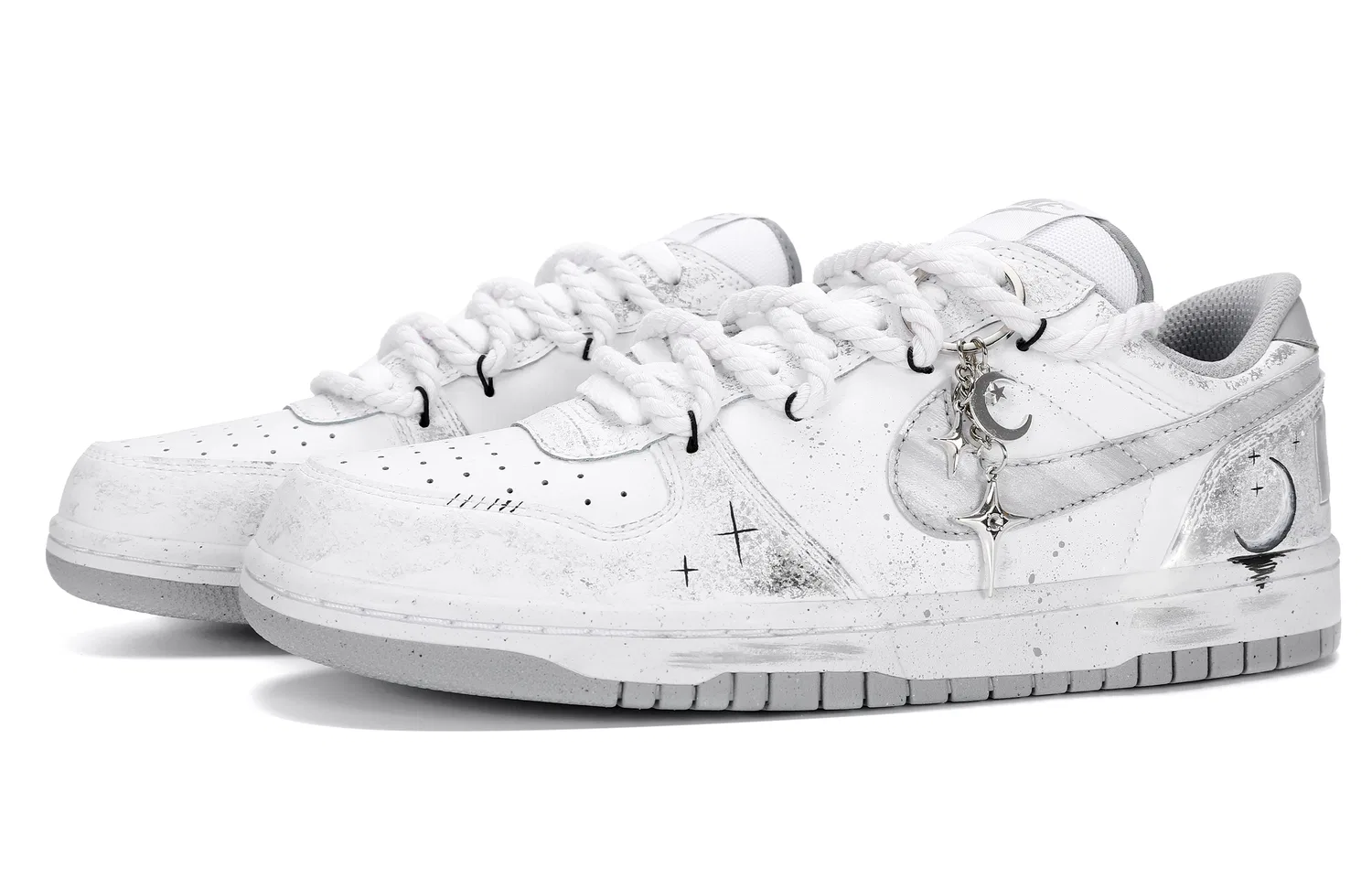 Кроссовки скейтбординговые Nike Dunk Low White Gray — фото 4