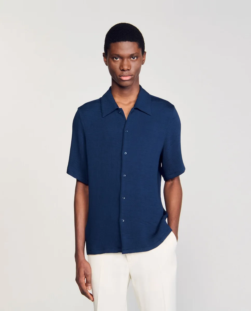 

Мужская рубашка с эффектом мятости Sandro, синий