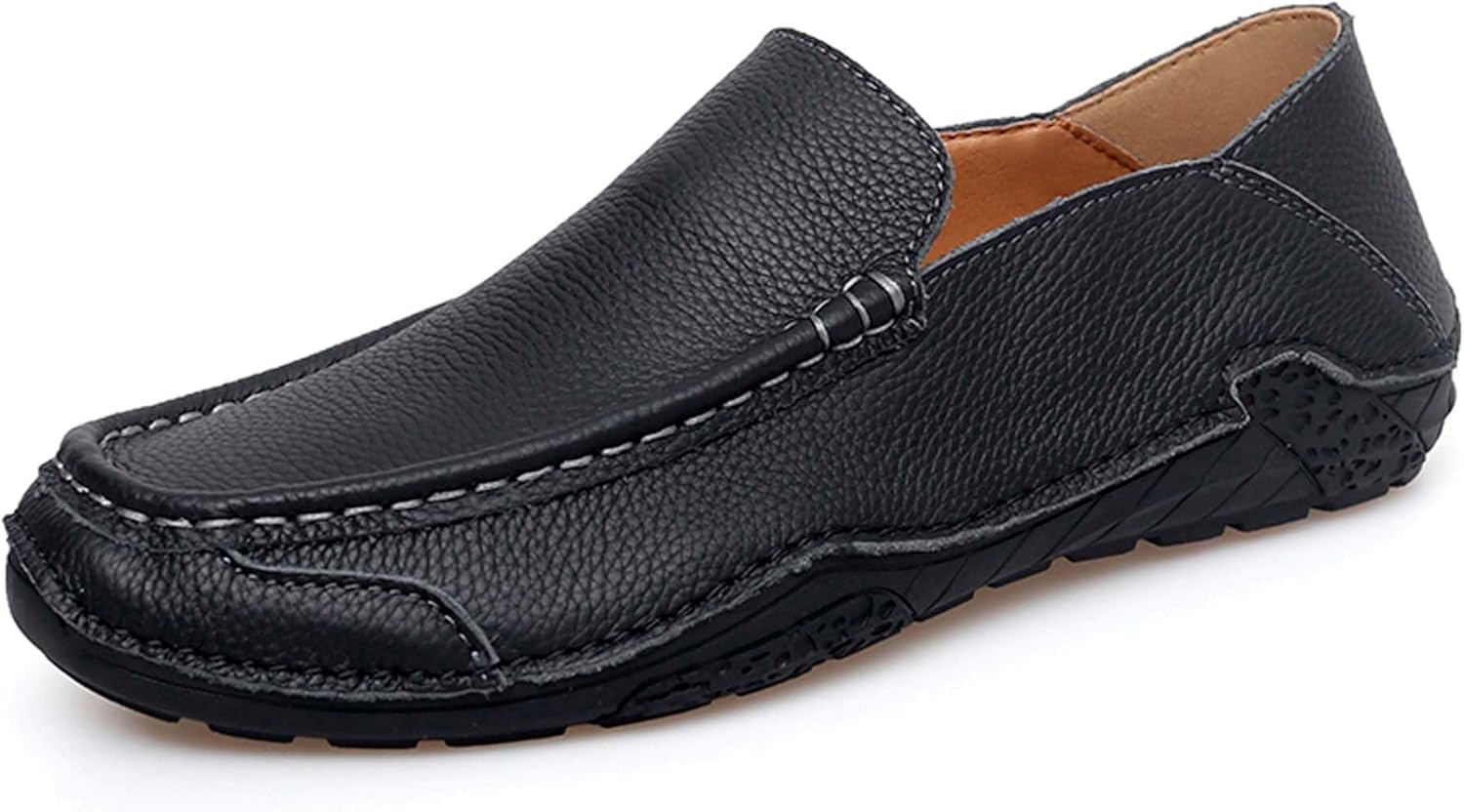 

Мужские лоферы из кожи, повседневная обувь в ретро-стиле с плоской подошвой для прогулок, формальная обувь, подходящая для ежедневного ношения, офиса и вечеринок, нескользящая и удобная Generic, черный