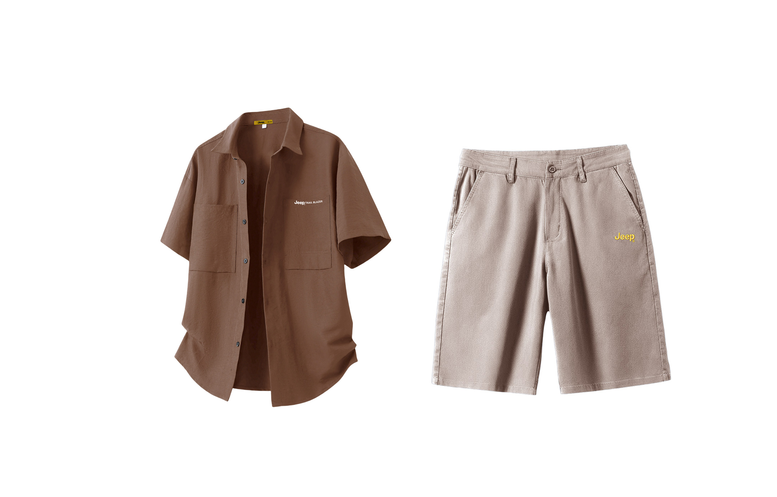 

Комплект футболок Outdoor Luxury Collection, унисекс, 2 шт Jeep, coffee top+светло-хаки shorts