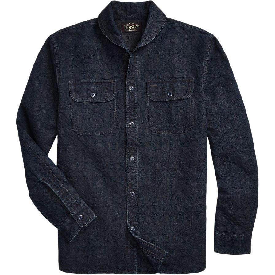 

Polo Ralph Lauren жаккардовая рубашка с длинным рукавом Double RL, индиго