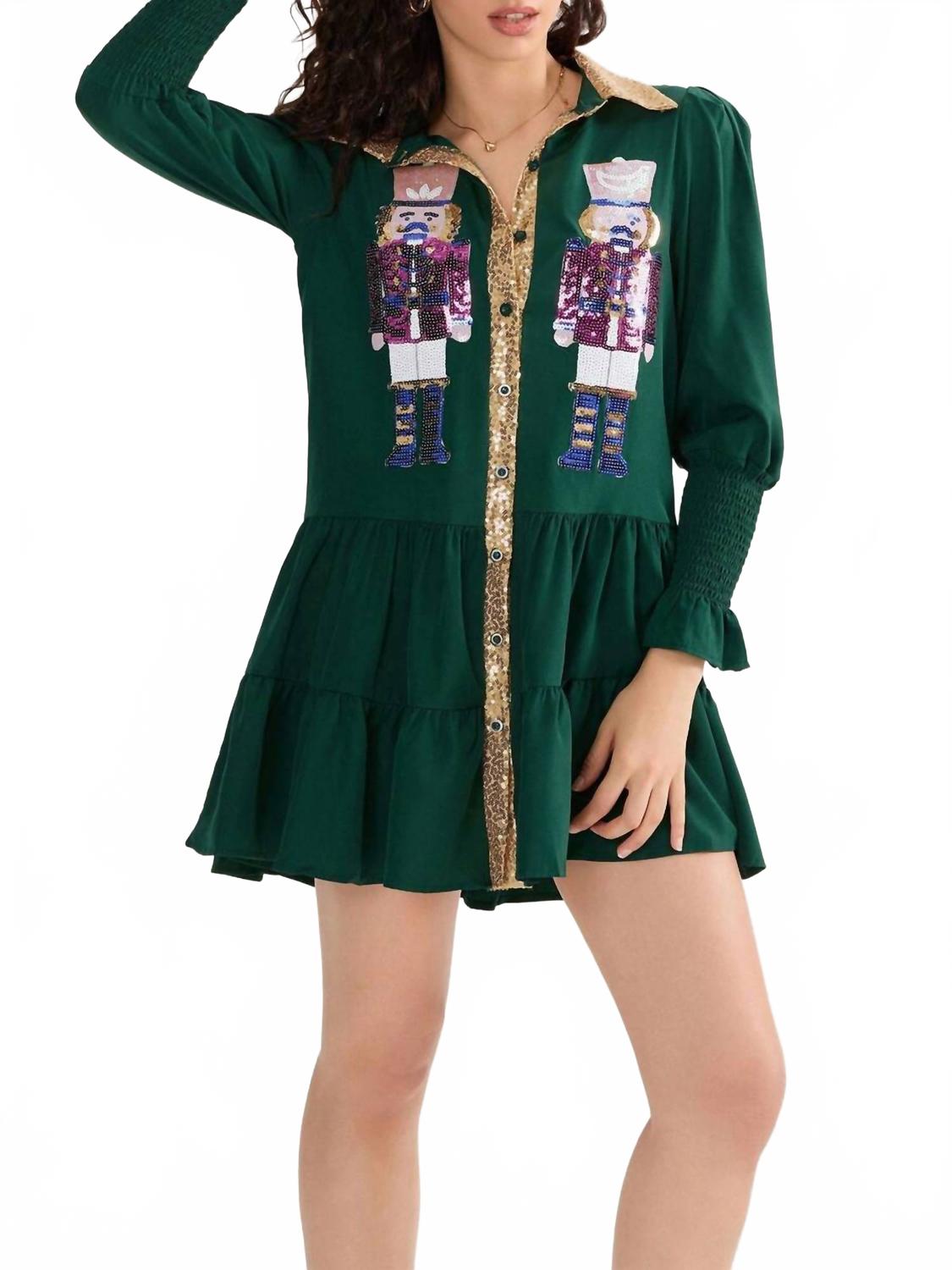 

Золотой Щелкунчик платье в зеленом Peach Love