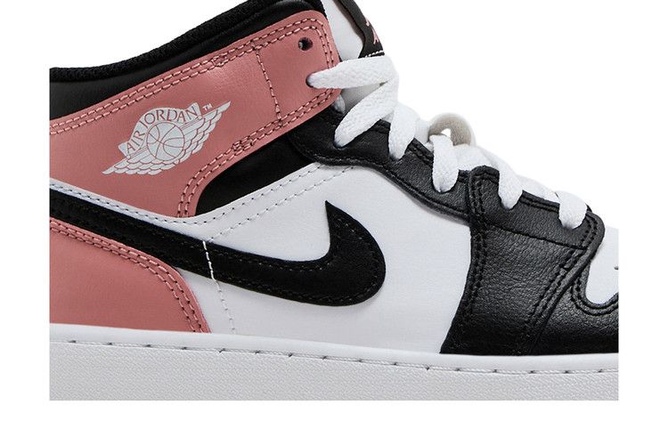 Кроссовки Air Jordan Air Jordan 1 Mid GS 'Rust Pink', белый — фото 3