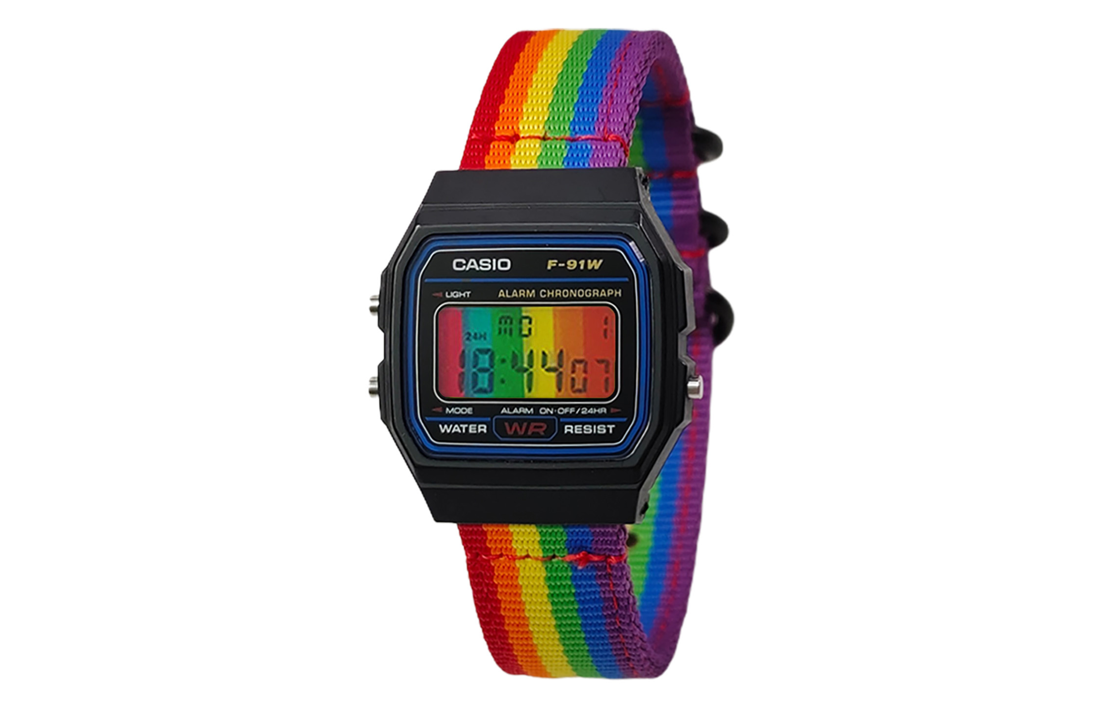 

CASIO Мужские часы Retrofit Series с кварцевым механизмом и нейлоновым ремешком, черный циферблат