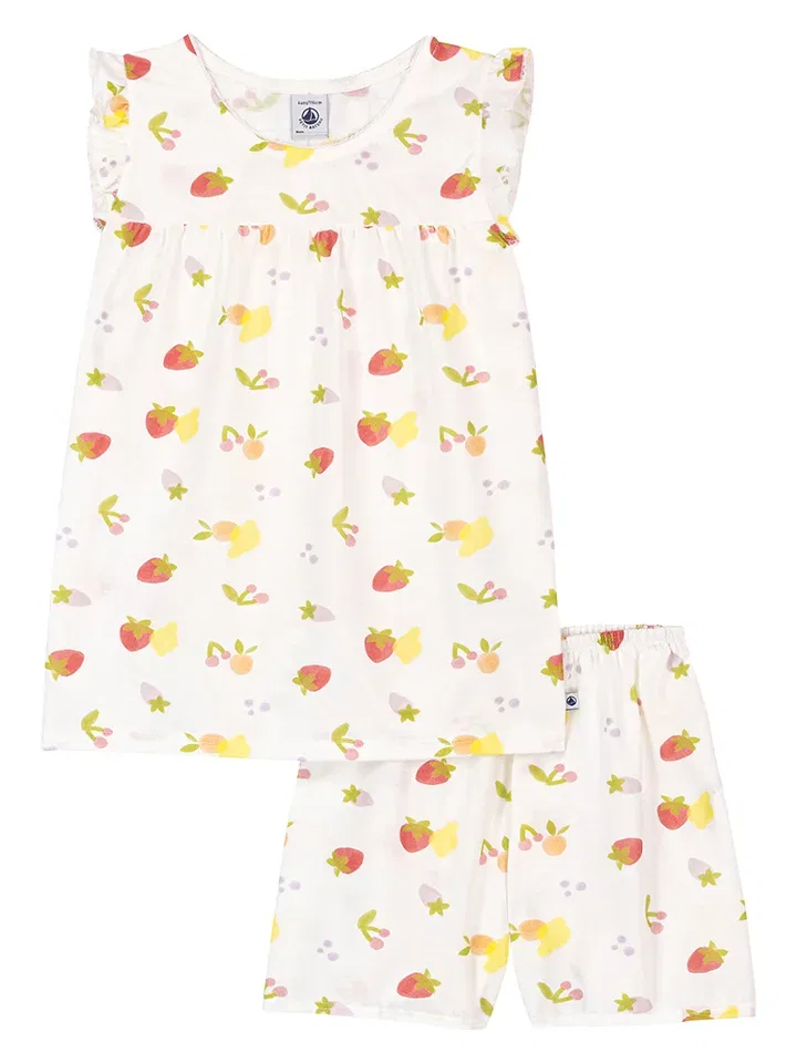 Пижама с принтом, PETIT BATEAU, кремовый