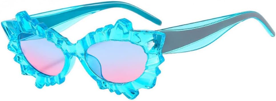 

Солнцезащитные очки MUTYNE в форме «кошачьих глаз» неправильной формы для женщин, в стиле стимпанк, яркие очки, защитные очки с защитой от УФ-излучения UV400, C4blue-bluepink