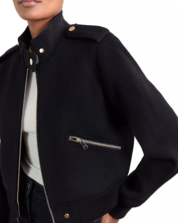 

Шерстяная куртка-бомбер Reiss, синий