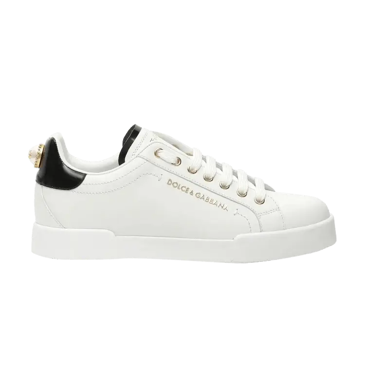 Кроссовки Dolce & Gabbana Dolce & Gabbana Wmns Portofino White Black Gold, белый