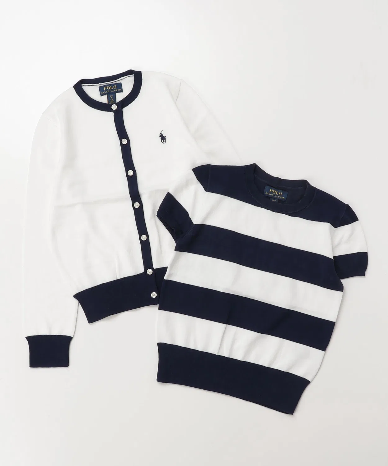 Детский сет: футболка и кардиган Ralph Lauren, хлопок, белый — фото 3