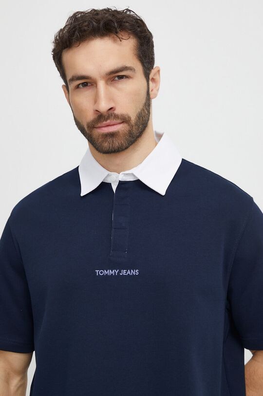 

Хлопковое поло Tommy Jeans, темно-синий