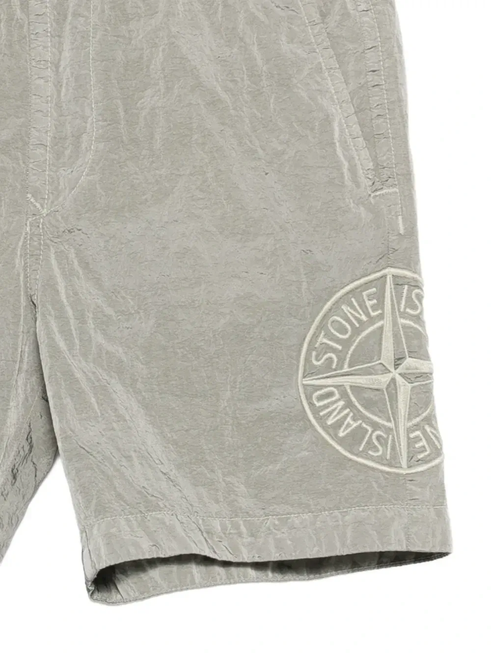 Плавки-шорты с логотипом Stone Island Junior, серый — фото 3