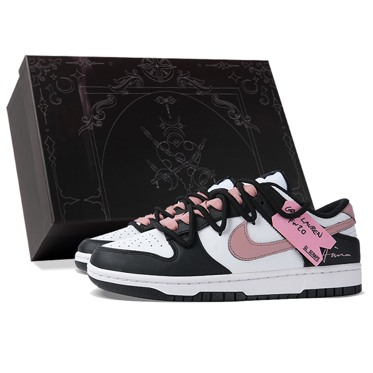 

Кроссовки Nike Dunk Skateboarding Shoes Women's Low-top Black/powder, черный/розовый