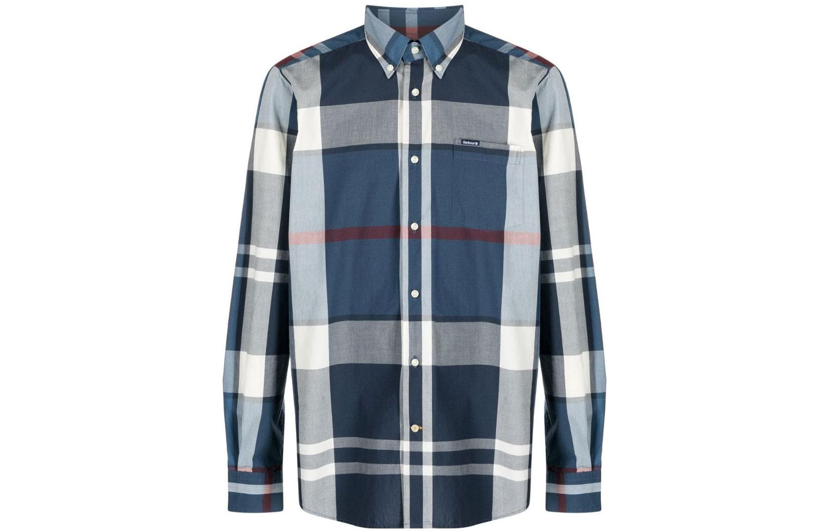 

Рубашка в клетку тартан BARBOUR, синий