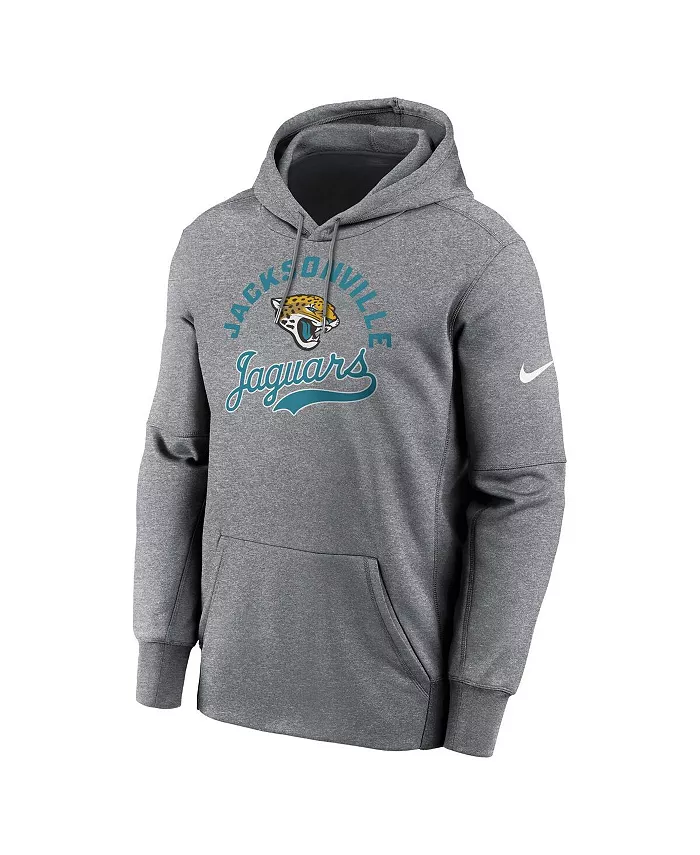 Мужская толстовка с капюшоном Jacksonville Jaguars из флиса Heather Gray для активного отдыха Nike — фото 2