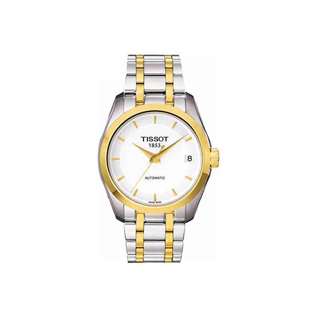 

TISSOT Часы Women's Kutu Collection Watch, White Dial Steel Band