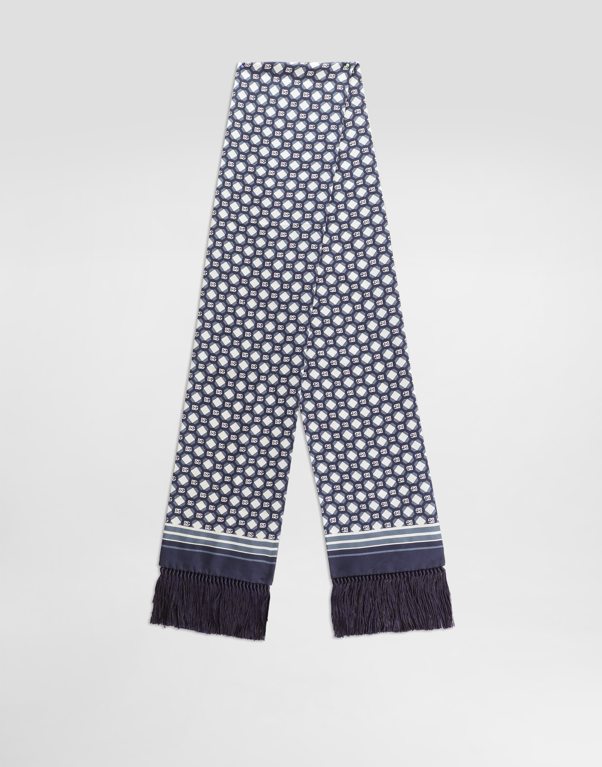 

Платок из шелкового твила с микроузором и логотипом Dolce & Gabbana, мультиколор