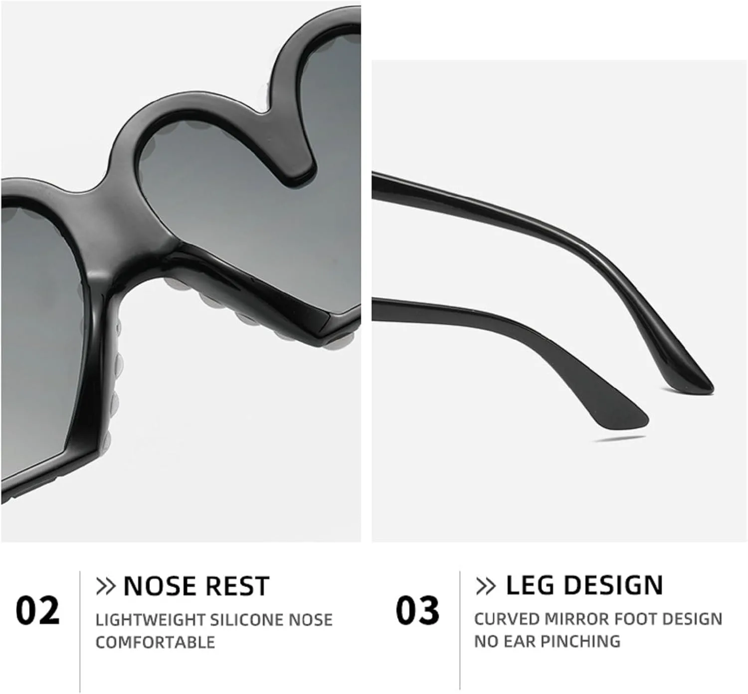 

Блестящие жемчужные солнцезащитные очки в форме сердца с бриллиантами для женщин, модные, с кристаллами и стразами, милые украшения для вечеринки mincl, Blue