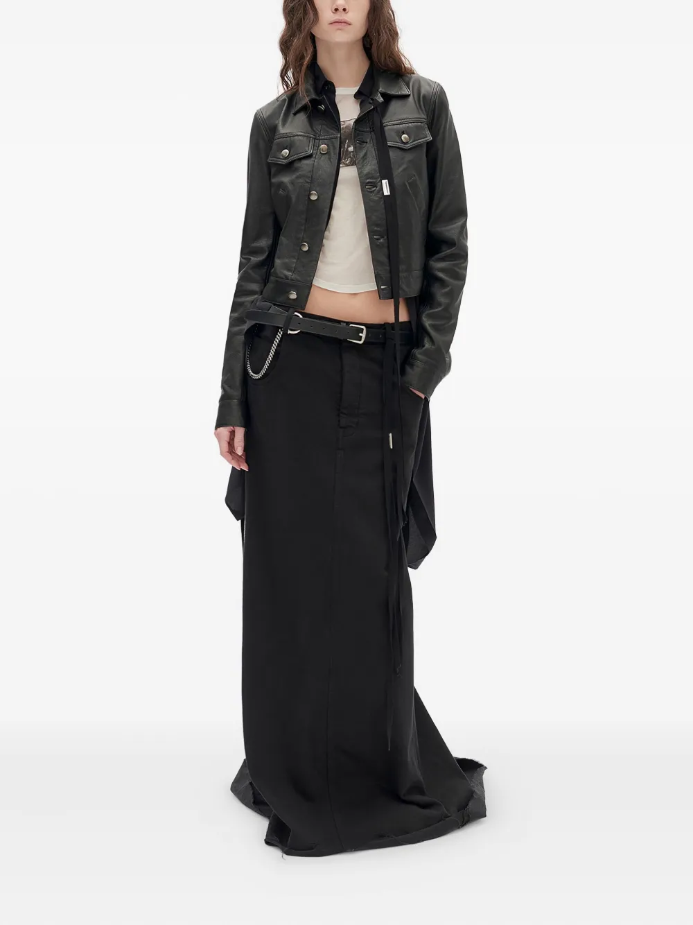 Структурированная кожаная куртка Ann Demeulemeester, зеленый — фото 2