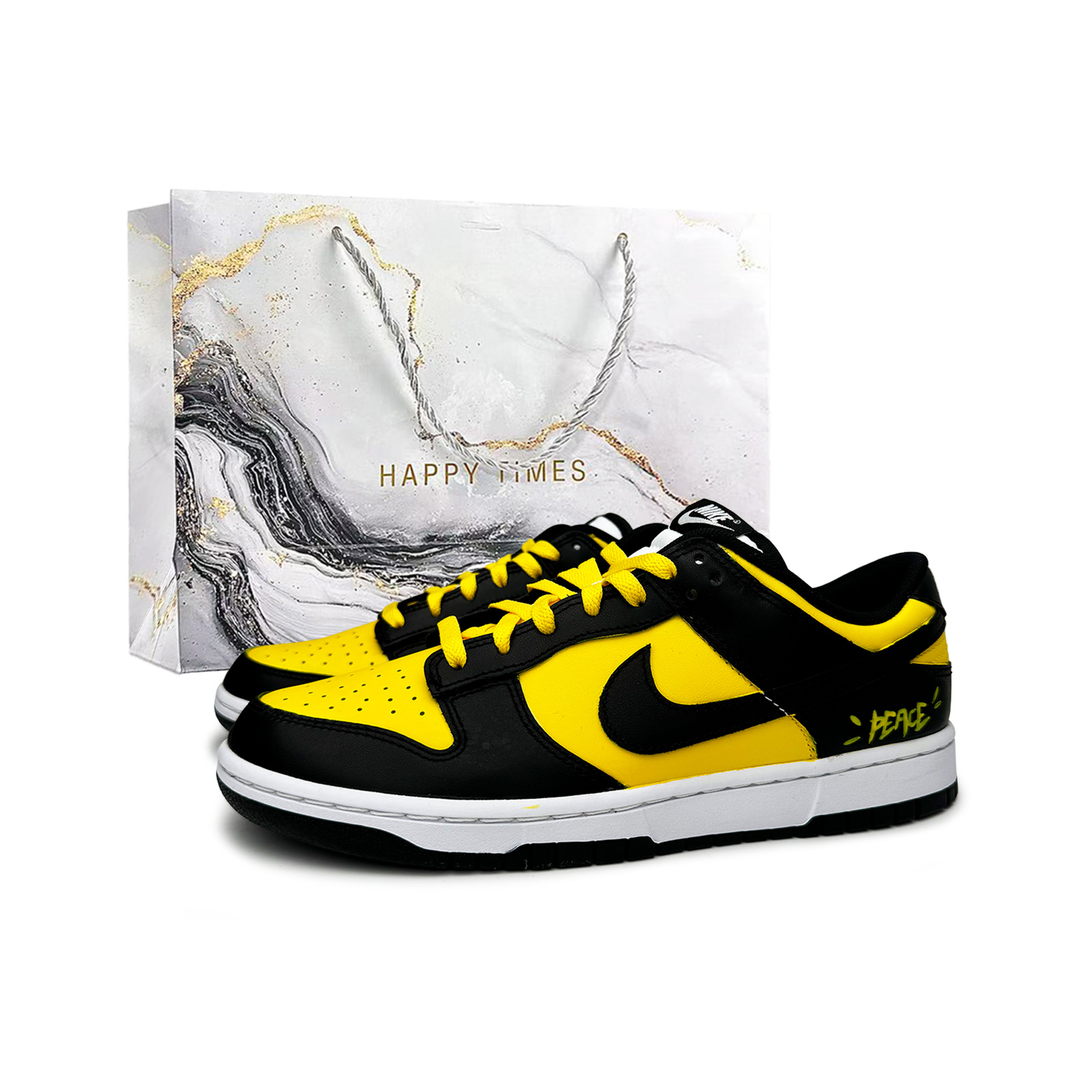 

Dunk Bumblebee устойчивые к истиранию низкие кроссовки для скейтбординга мужские Nike, черный/желтый