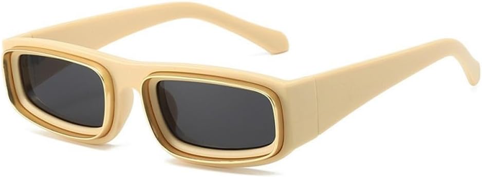 

Солнцезащитные очки прямоугольной формы для женщин и мужчин, цветная оправа из поликарбоната, винтажный повседневный стиль, однотонные, универсальные, защита от УФ-излучения UV400 VFDHN, C2