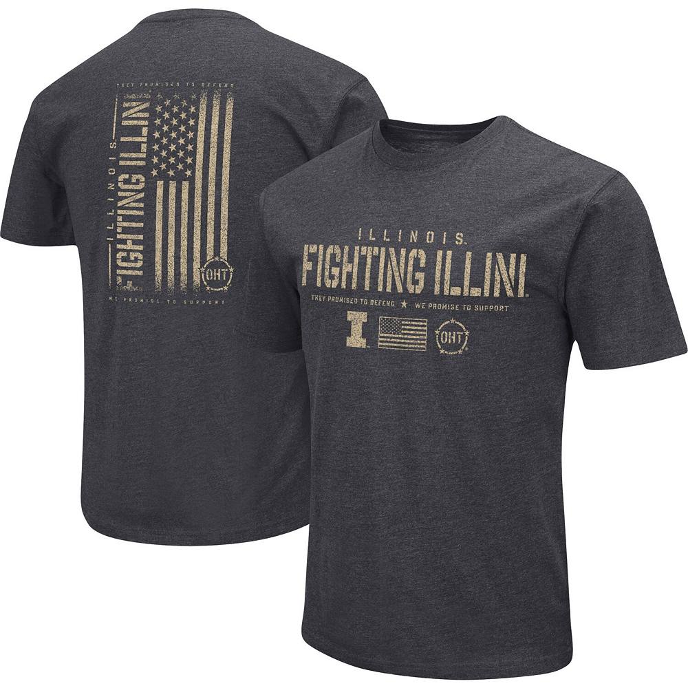 

Мужская футболка Colosseum Heather Black Illinois Fighting Illini Big & Tall OHT Military Appreciation Playbook, цвет Ill Charco