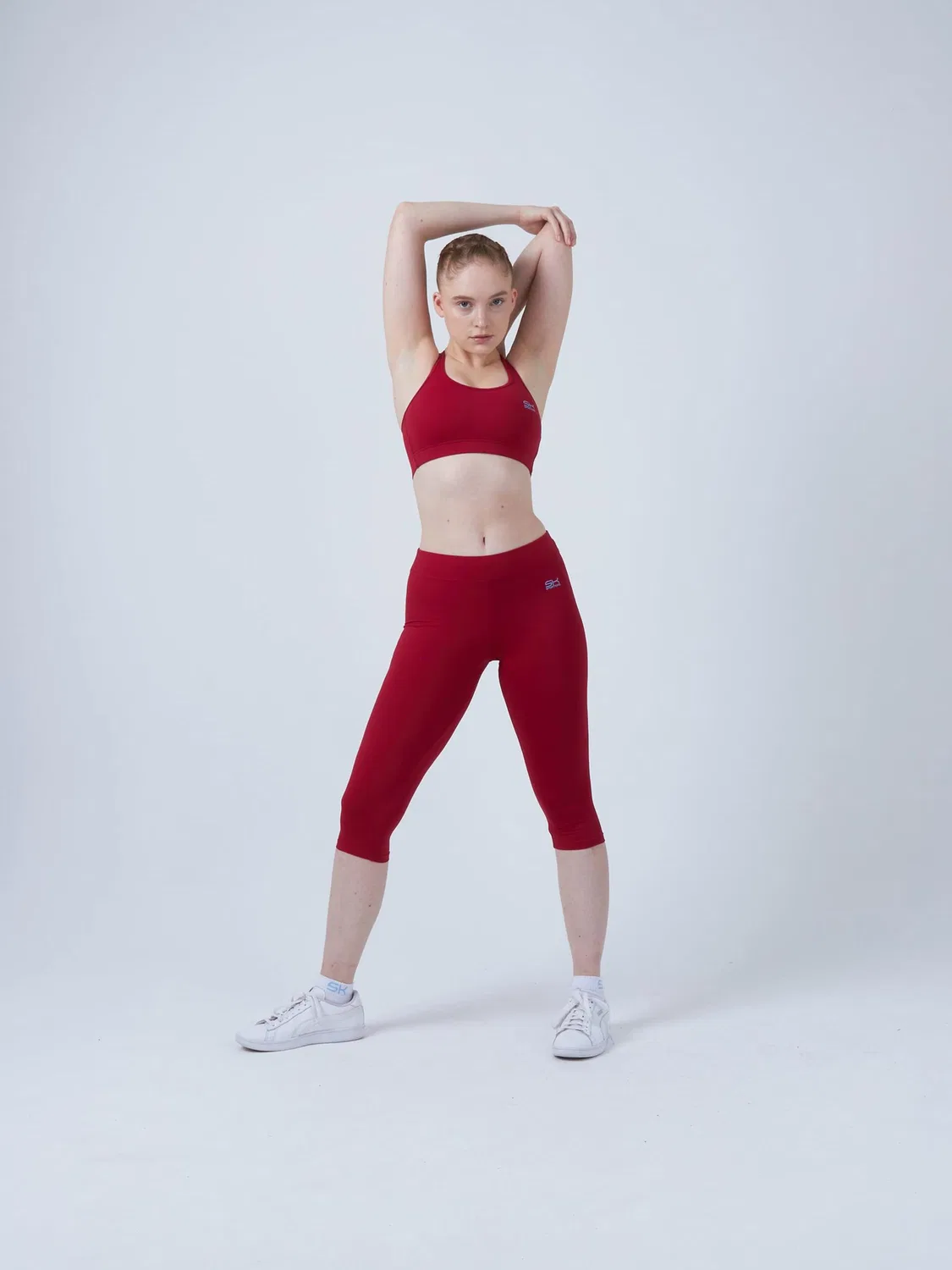 Узкие леггинсы Sportkind 3/4 Sport Leggings в бордовом цвете — фото 2